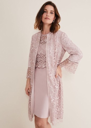 Phase Eight Isabella Lace Jackets Rose Australia | JN9768053